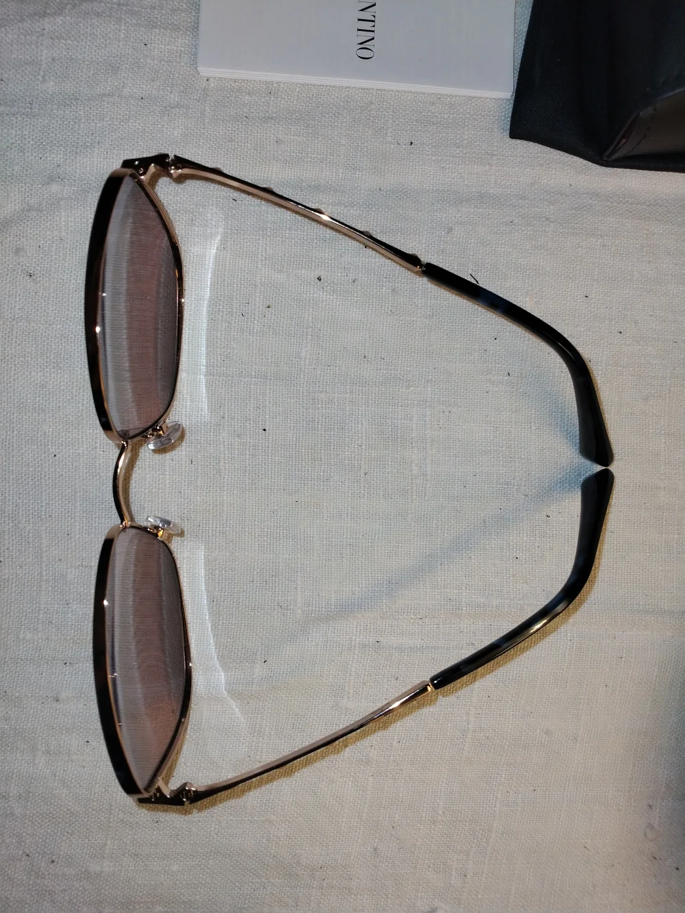 Valentino Rose Gold Frame Sunglasses Blue-Pink Gradient Lenses VA 3004/E6